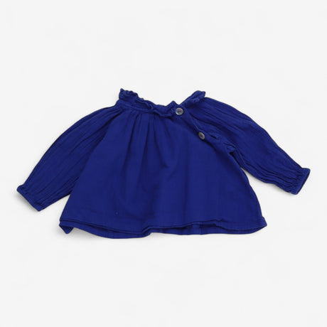 Blouse Petrol Blue High Neck