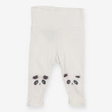 white leggings with panda applique