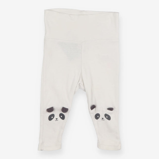 white leggings with panda applique