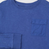 T-Shirt Long Sleeved Blue with Pocket