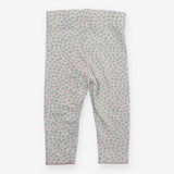 Leggings white pink green flowers