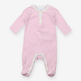 Pink Striped Sleepsuit 3 Buttons