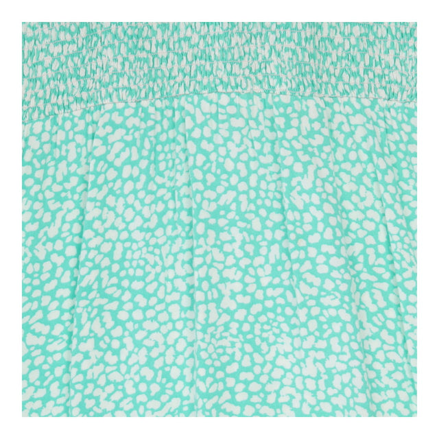 Midi Dress Smocked Puff Sleeve Mint Green Printed