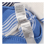 Cardigan Knit Blue and White Striped
