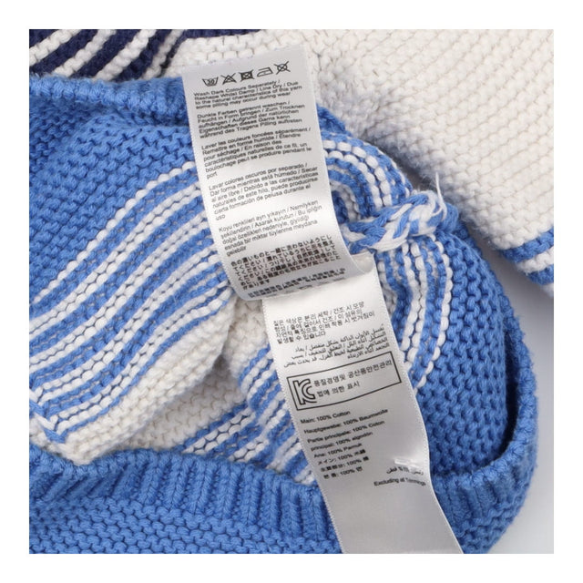 Cardigan Knit Blue and White Striped