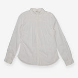 White Pintuck Pleat Blouse – Dobby Texture, Button