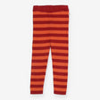 Leggings Knit Orange and Red Striped