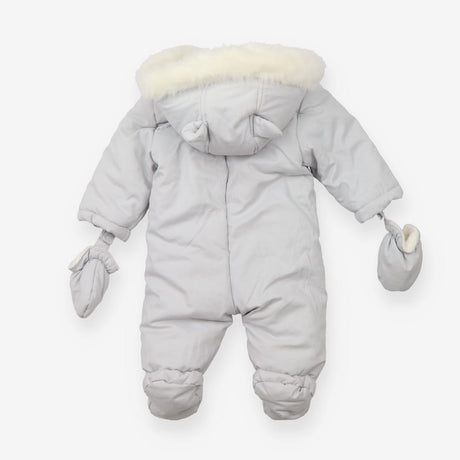 Grey Fleece Lined Footed Pramsuit