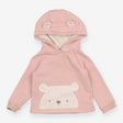 Hoodie pink teddy front pocket
