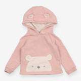 Hoodie pink teddy front pocket