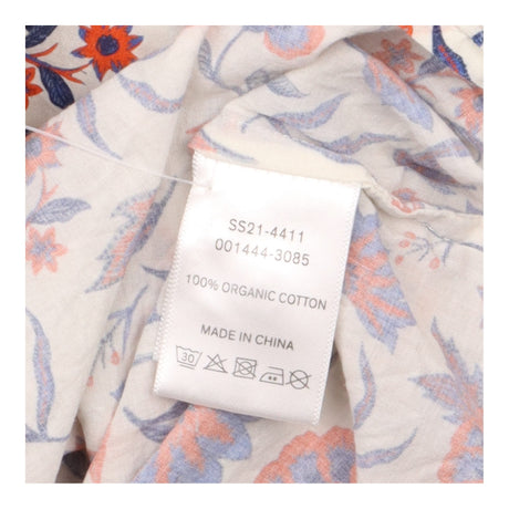 White Floral 100% Organic Cotton Ruffle Top