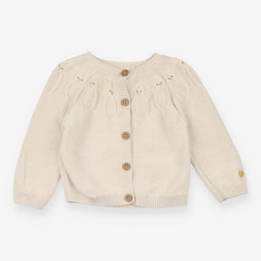 Cream knitted cardigan with owls