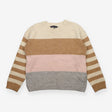 Jumper Cream Camel Pink Grey Colour Block Striped 