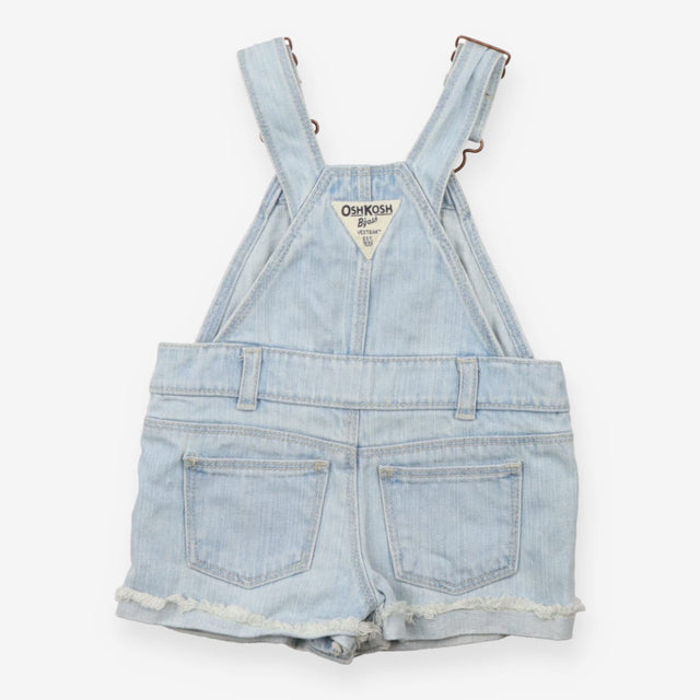 Denim Shortie Dungarees with Neon Zip