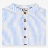 Bodysuit blue stripe button up