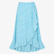 Blue and Cream Spotted Ruffle Skirt