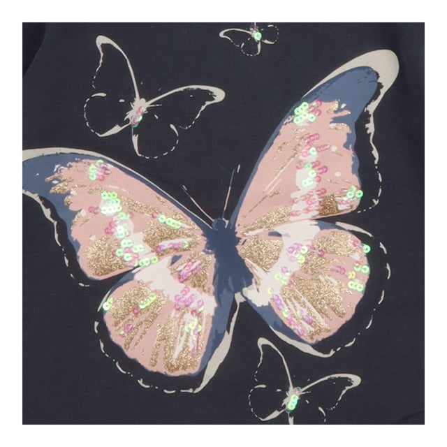 T-shirt Long Sleeve Grey Gold Butterfly