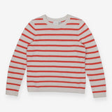 Orange & Cream Textured Knit Sweater – 100% Organi