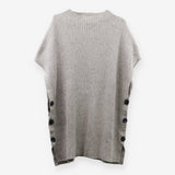 Seraphine Grey Ribbed Knit Maternity Poncho with B