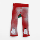 knitted leggings red/grey striped reindeer 