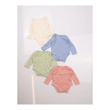 Pointelle Bodysuit Pink, Blue, Green and Cream 4-P