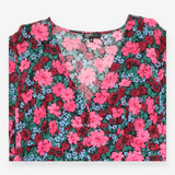 Midi Dress Floral Long Sleeve V Neck Viscose