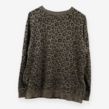 Khaki Green Leopard Print Maternity Jersey Jumper