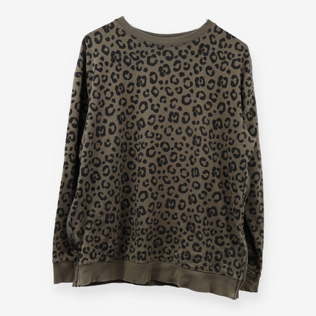 Khaki Green Leopard Print Maternity Jersey Jumper