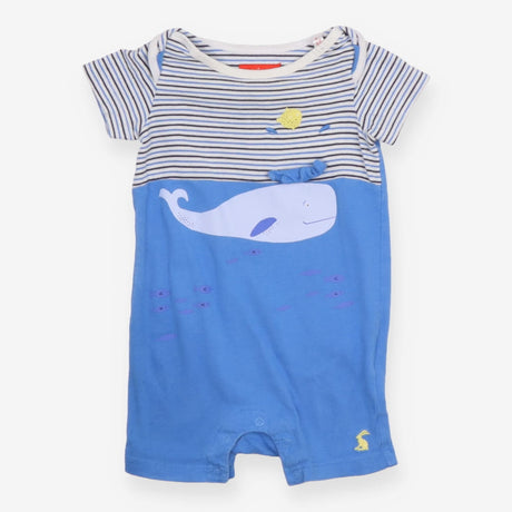 Romper Blue Striped Whale and Fish Friends