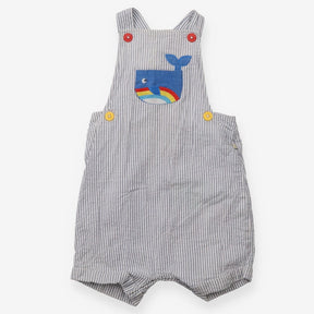 Dungarees striped whale pocket Blue