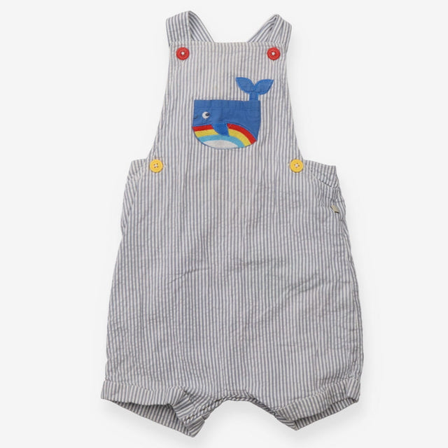 Dungarees striped whale pocket Blue