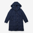 Padded Coat Navy Longline Hooded Heavyweight
