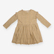 Jersey Dress Yellow Ditsy Floral Frill Shoulders