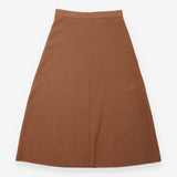 Camel Brown Knitted A Line Midi Skirt