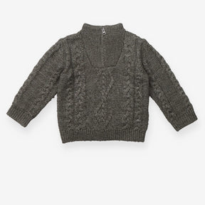 Green Knit half zip sweater