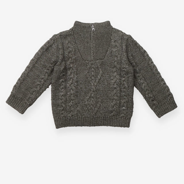 Green Knit half zip sweater