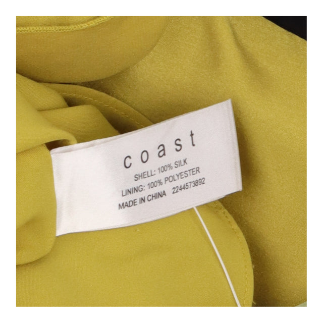 Coast Top Ochre Yellow Black Sheer Ruffle Satin