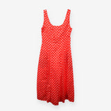 Red White Sunburst Cotton Sundress Sleeveless Fit 