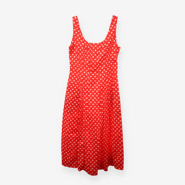 Red White Sunburst Cotton Sundress Sleeveless Fit 