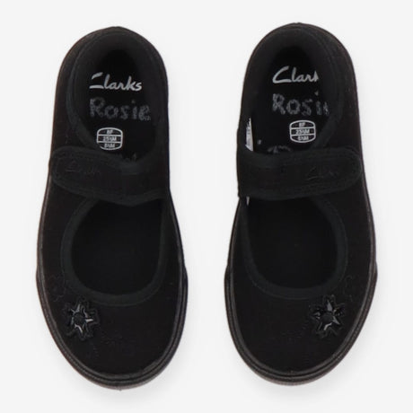 Plimsols black with flowers 