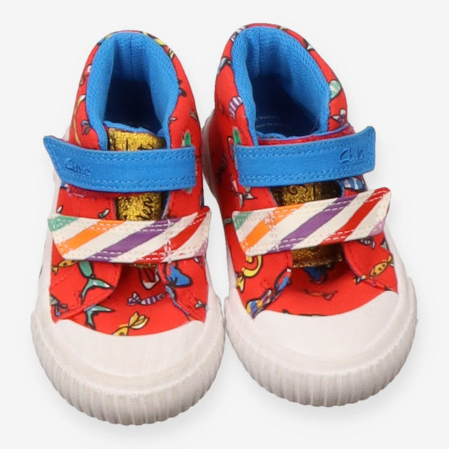 Roahld Dahl Clarks willy wonka high top trainers