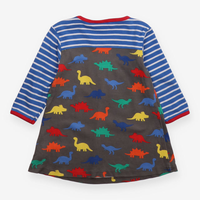 Dress Blue and Strip and Multi Coloured Dinosaurs