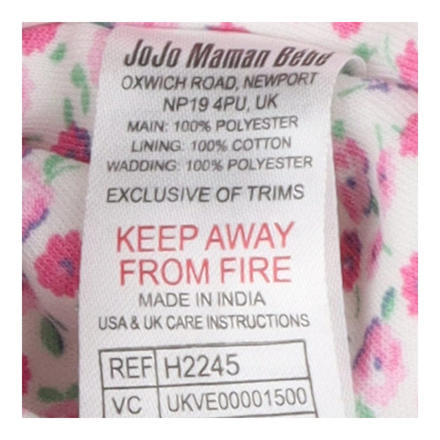 Pramsuit white bunny with floral lining 