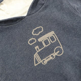 Navy jersey hoodie train