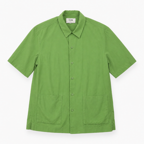 Sage Green Seersucker Short Sleeve Relaxed Shirt