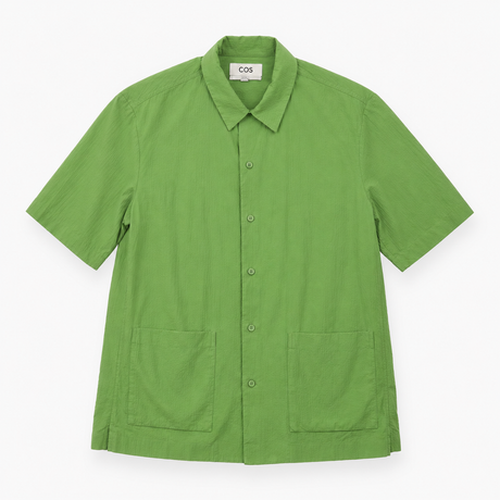 Sage Green Seersucker Short Sleeve Relaxed Shirt