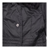Coat Black Longline Hooded Quilted Lightweight