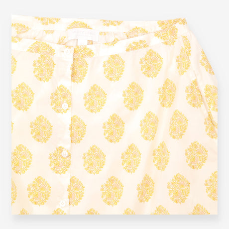 Yellow Floral Print Cotton Blouse and Skirt Co-ord