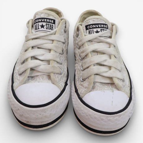 Cream Lace Canvas Trainers