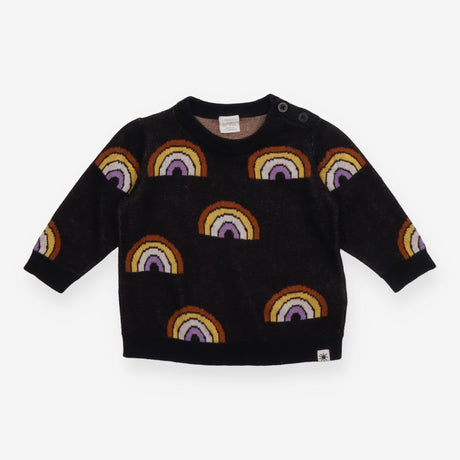 Sweater knit black rainbow 